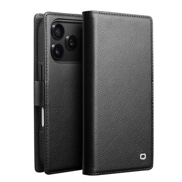 Étui en cuir détachable 2-en-1 iPhone 17 Pro Qialino - Compatible MagSafe - Noir