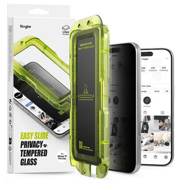 Protecteur d’Écran iPhone 17 Pro en Verre Trempé Ringke Easy Slide Privacy - 2 Pcs.