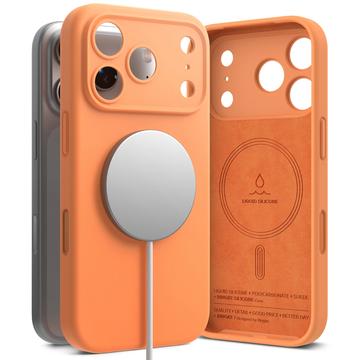 Coque MagSafe iPhone 17 Pro en Silicone Liquide Ringke - Tangerine