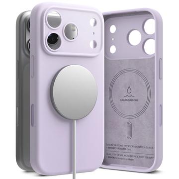 Coque MagSafe iPhone 17 Pro en Silicone Liquide Ringke - Violet Clair