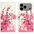 Étui Portefeuille iPhone 17 Pro - Série Style - Fleurs Rose