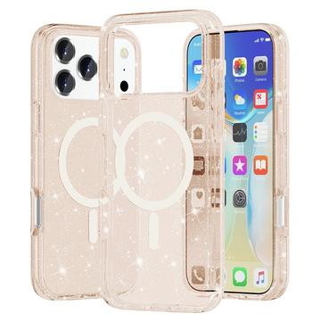 Coque Hybride iPhone 17 Pro - Série Stylish Glitter - Compatible avec MagSafe - Doré