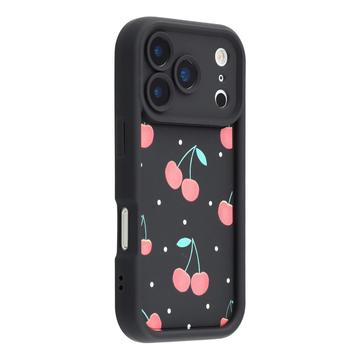 Coque TPU antichoc iPhone 17 Pro avec bords surélevés - Noire / Cerises