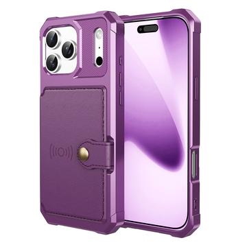 Coque iPhone 17 Pro en TPU avec Porte-Cartes - Violete