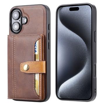 Étui iPhone 17 avec Portefeuille - Retro Style - Marron