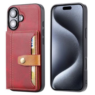 Étui iPhone 17 avec Portefeuille - Retro Style - Rouge