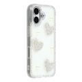 Coque hybride iPhone 17 Amour étincelant et perle - Blanche