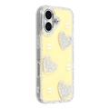 Coque hybride iPhone 17 Amour étincelant et perle - Jaune
