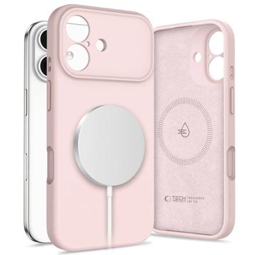 Coque iPhone 17 en silicone liquide Tech-Protect - Compatible MagSafe - Perle rose