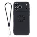 Coque iPhone 18 Pro Max en silicone liquide avec anneau de maintien et dragonne