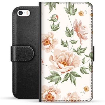 Étui Portefeuille Premium iPhone 5/5S/SE - Motif Floral