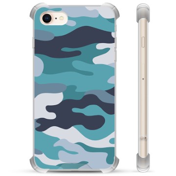 Coque Hybride iPhone 7/8/SE (2020)/SE (2022) - Camouflage Bleu