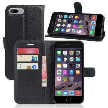 Étui Portefeuille iPhone 7 Plus / iPhone 8 Plus avec Fermeture Magnétique - Noir