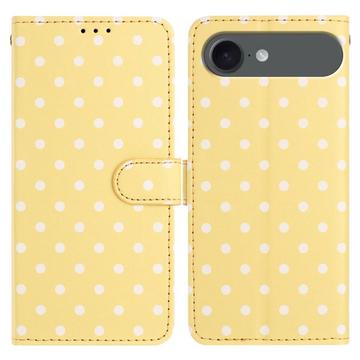 Étui portefeuille pour iPhone Air à motifs de pois - Jaune