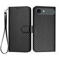 Etui portefeuille premium iPhone Air avec sangle - Texture fibre de carbone