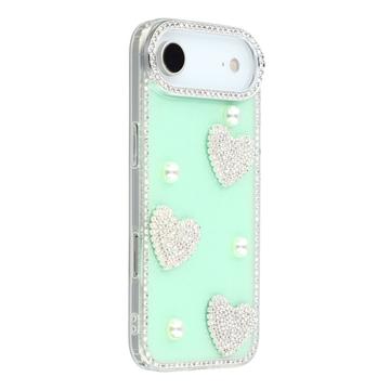 Coque hybride iPhone Air Amour étincelant et perle - Verte