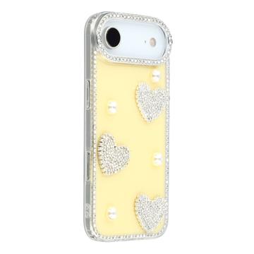 Coque hybride iPhone Air Amour étincelant et perle - Jaune