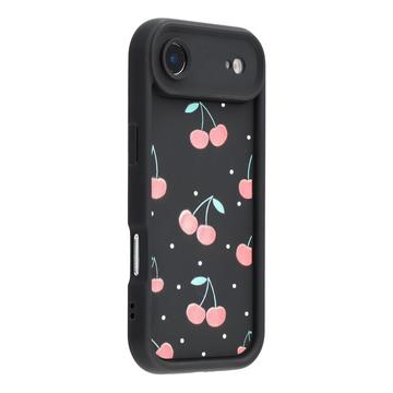 Coque TPU antichoc élégante iPhone Air avec bords surélevés - noire / cerises