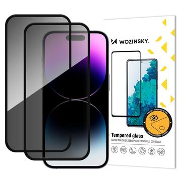 iPhone Air Wozinsky Super Tough Privacy Tempered Glass - 9H, 2 Pcs. - Bord noir
