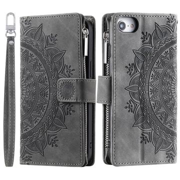 Étui Portefeuille iPhone 16e Mandala Série - Gris