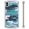 Coque Hybride iPhone X / iPhone XS - Camouflage Bleu