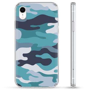 Coque Hybride iPhone XR - Camouflage Bleu