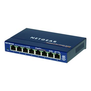 Commutateur Gigabit Ethernet Netgear GS108 8 Ports - Bleu