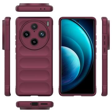 Coque vivo X100 Pro en TPU - Série Rugged - Vin Rouge