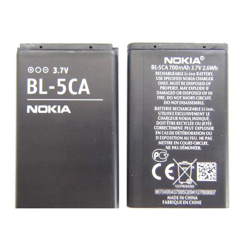 1680C LiIon avec Chiffon de Nettoyage mungoo Batterie pour Nokia BL-5CA Original 1110 1209 1208 1112 1200 1111 