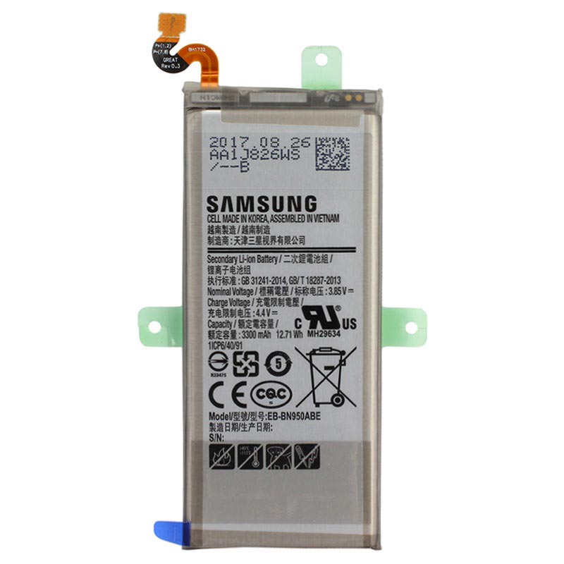 remplace la batterie d'origine EB-BN950ABE N950F Batterie de rechange pour Samsung Galaxy Note 8 Polarcell avec chiffon de nettoyage Mungoo 