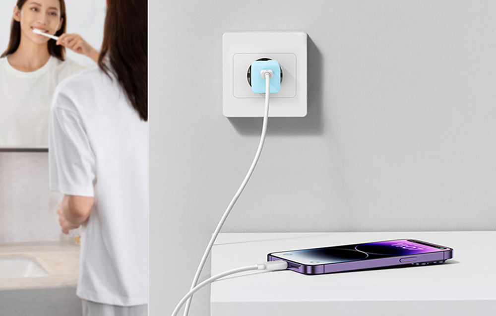 Baseus Mini GaN5 30W USB-C Wall Charger - Bleu