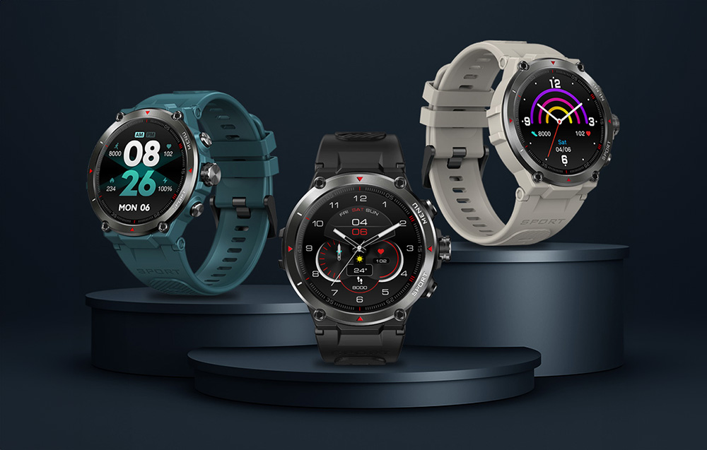 Zeblaze Stratos 2 Water-Resistant Smartwatch - Noir