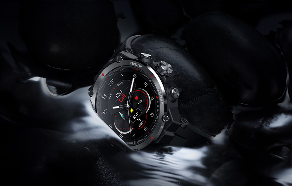 Zeblaze Stratos 2 Water-Resistant Smartwatch - Noir