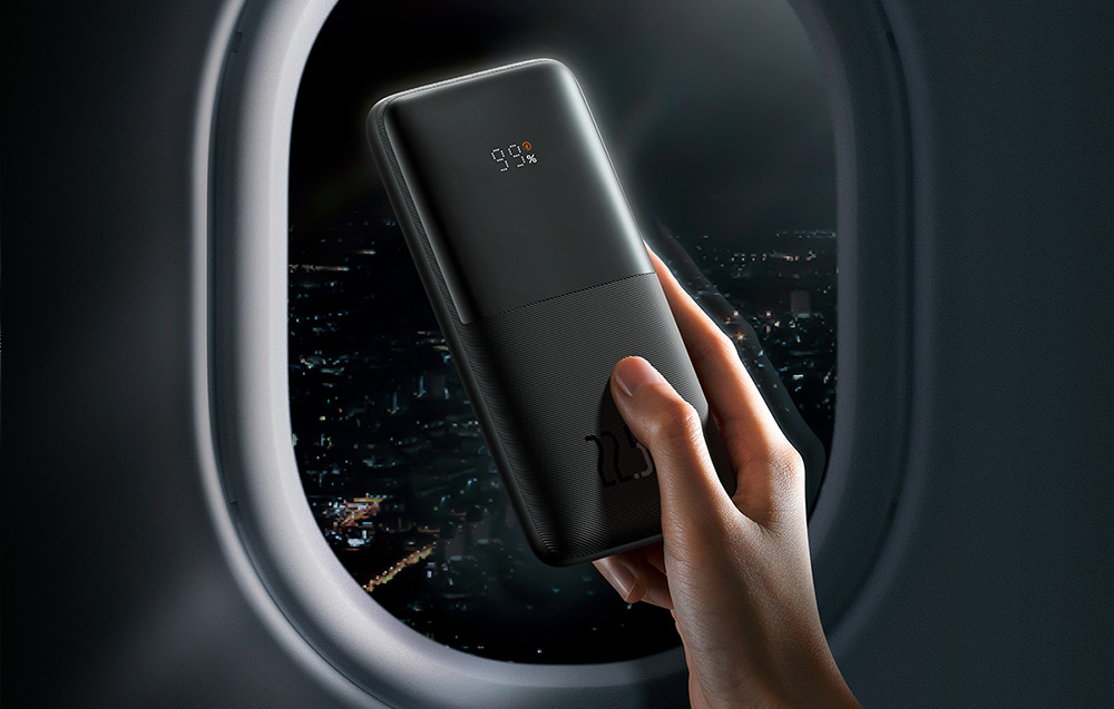 Baseus Bipow Pro Digital Display Fast Charge Bank 10000mAh/22.5W - 2xUSB, USB-C - Noir