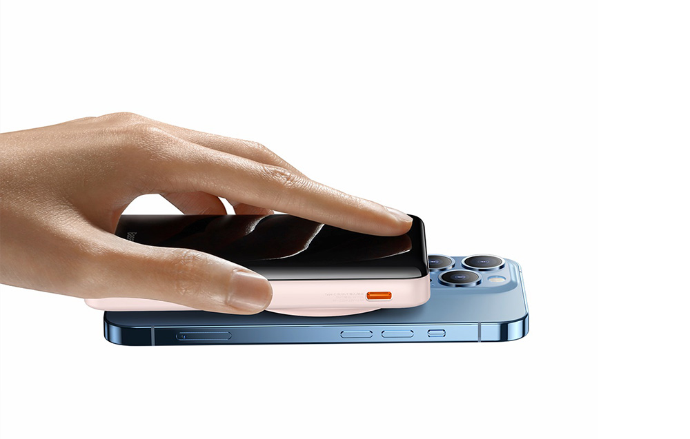 Baseus Magnetic Wireless Power Bank 10000mAh - USB-C 20W, compatible MagSafe - Rose