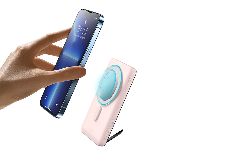 Baseus Magnetic Wireless Power Bank 10000mAh - USB-C 20W, compatible MagSafe - Rose