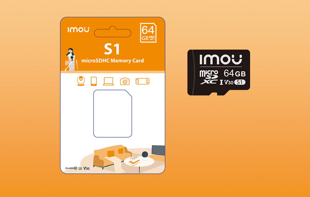 Carte mémoire Imou S1 microSDXC - UHS-I, 10/U3/V30 - 64 Go