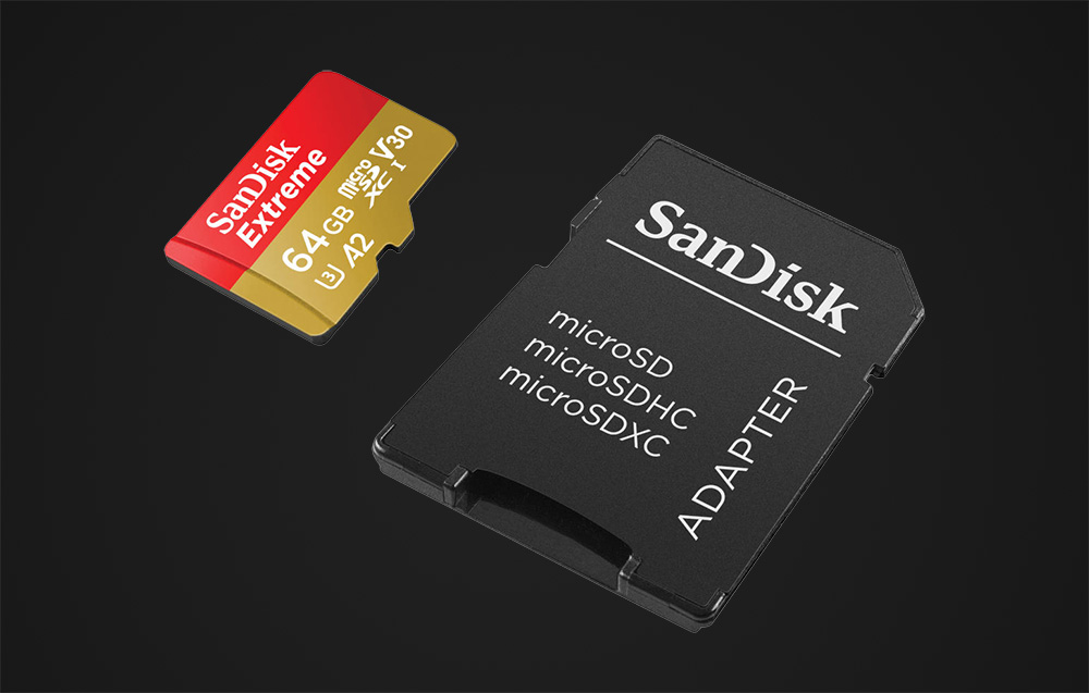 Carte mémoire SanDisk Extreme microSDXC UHS-I U3 SDSQXAH-064G-GN6AA - 64 Go