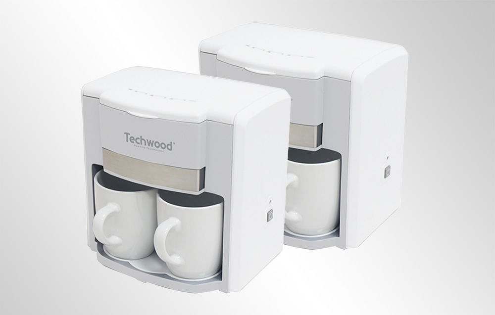 Techwood Cafetière 2 tasses - blanc