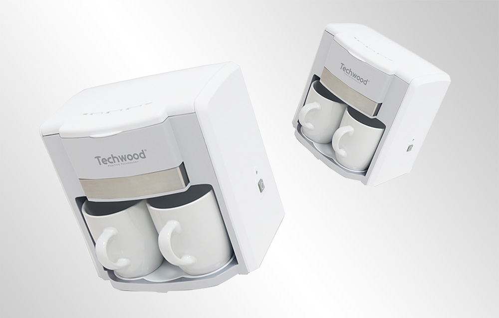 Techwood Cafetière 2 tasses - blanc