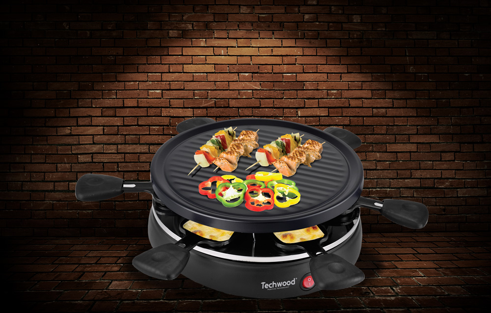 Techwood TRA-608 Gril à raclette électrique pour 6 personnes